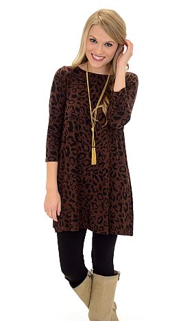 Best Basic Tunic, Brown Leopard