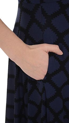 Navy Aztec Wrap Dress