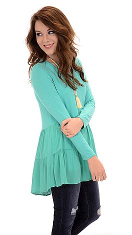 Flouncy Tunic, Mint
