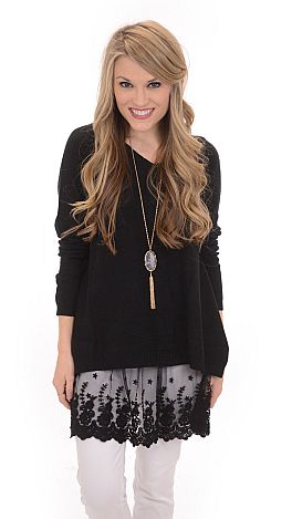 Twist and Shout Sweater, Black