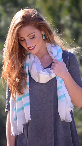 Between the Lines Scarf, Teal