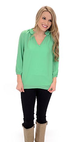 Johnny and June Top, Green