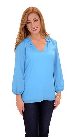 Johnny and June Top, Blue