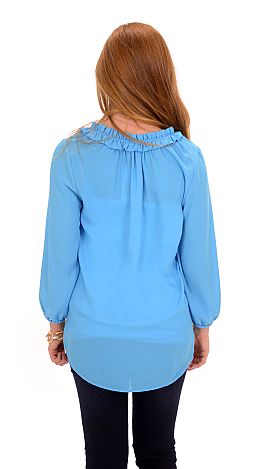 Johnny and June Top, Blue