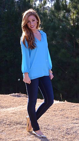 Johnny and June Top, Blue