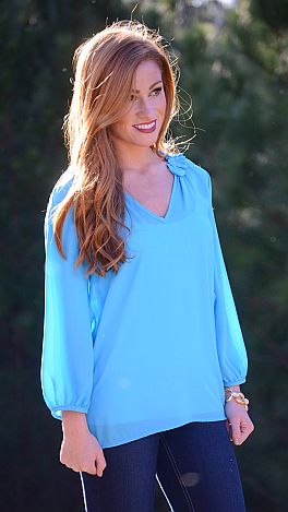 Johnny and June Top, Blue