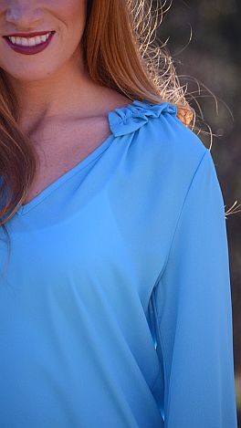 Johnny and June Top, Blue
