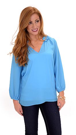 Johnny and June Top, Blue