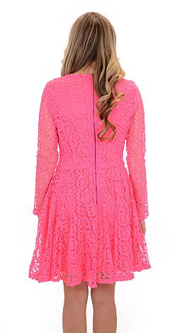All Over Lace Dress, Pink