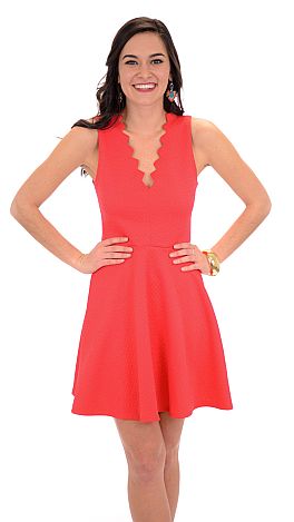 Scalloped Neckline Dress