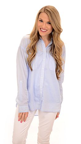 Claudia Button Down, Blue