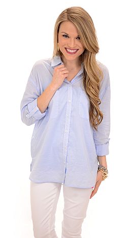 Claudia Button Down, Blue