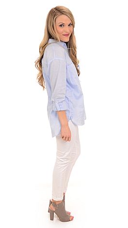 Claudia Button Down, Blue