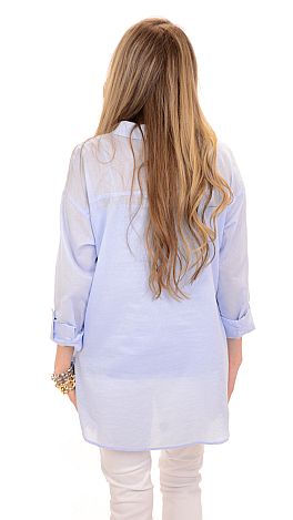 Claudia Button Down, Blue