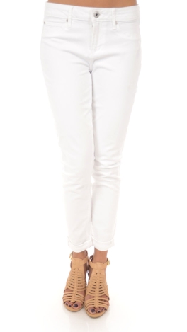 Karen Skinny Crop, White - Bottoms - The Blue Door Boutique