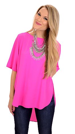 Day to Night Top, Hot Pink