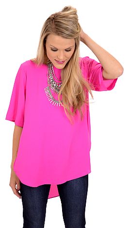 Day to Night Top, Hot Pink