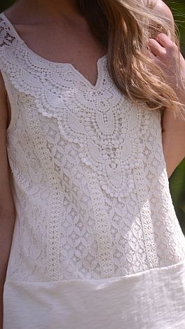 Lace Front Knit Tank