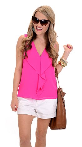 Double Layered Ruffle Top, Pink