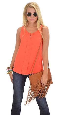 Chick Flick Tank, Burnt Orange