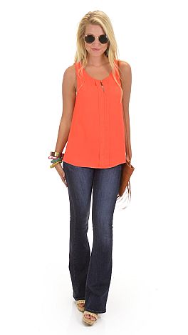 Chick Flick Tank, Burnt Orange