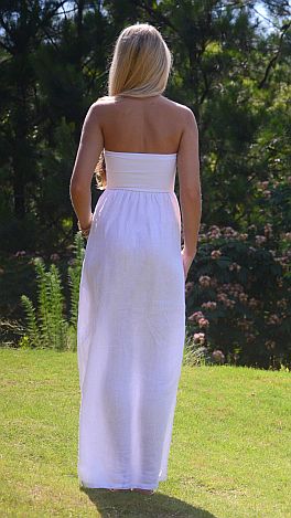 Linen Tube Maxi, White