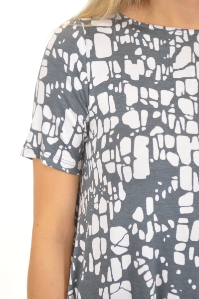 Lookie Loo Dress, White Grey