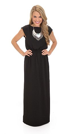 Knock Your Smock Off Maxi, Black - The Blue Door Boutique