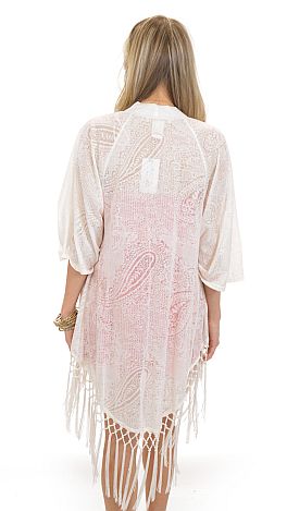 Burnout Paisley Kimono