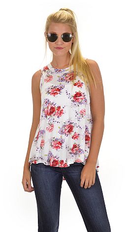 Rib Knit Floral Tank