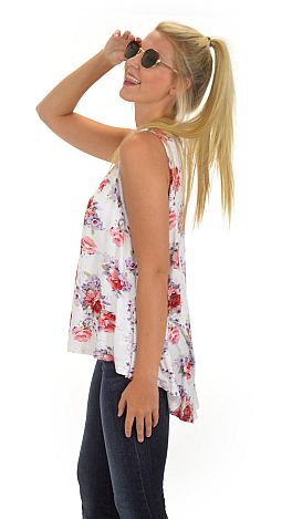 Rib Knit Floral Tank