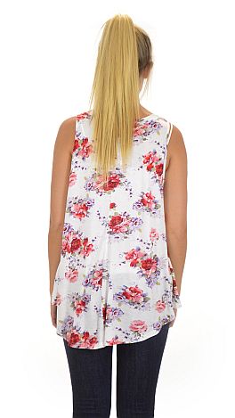 Rib Knit Floral Tank