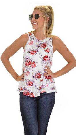 Rib Knit Floral Tank