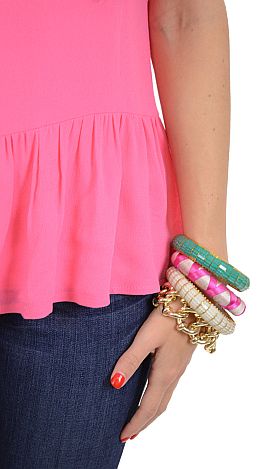 Boho Charm Top, Pink