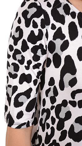 Leopard Tshirt Dress, Grey