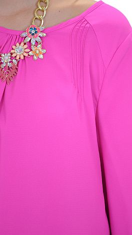 Breeze on By Blouse, Hot Pink
