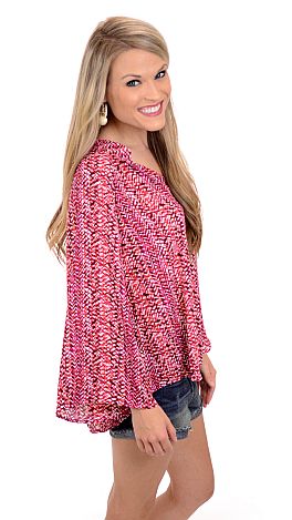 Mary Macaroon Blouse, Red