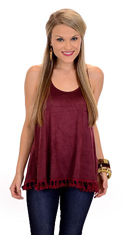 Suede and Tassel Tank
