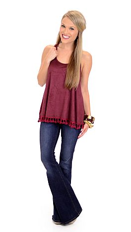 Suede and Tassel Tank
