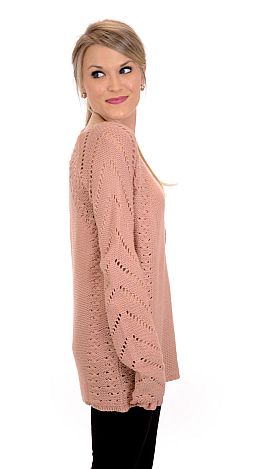 So Sweet Cable Knit Sweater, Rose