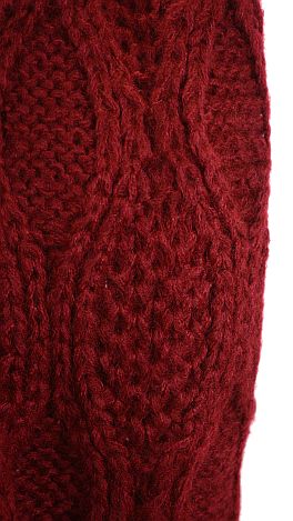 Crochet Wave Scarf, Burgundy