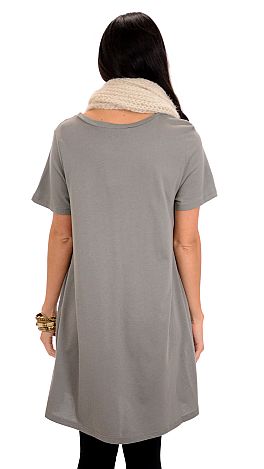 Solid Cotton Tunic, Olive