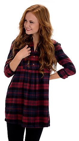 Pleated Plaid Dress