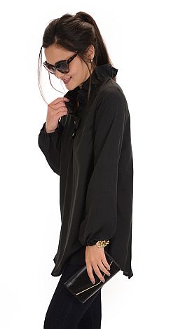 Standing Collar Tunic, Black