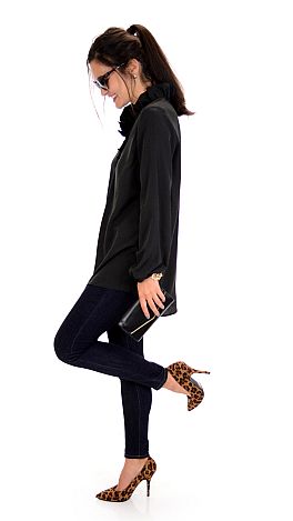 Standing Collar Tunic, Black