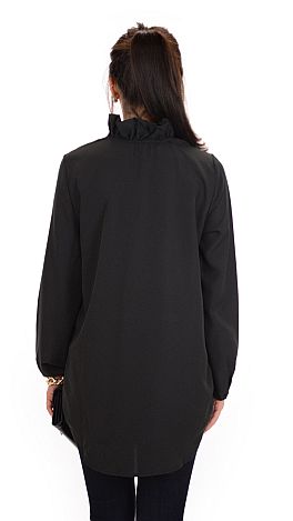 Standing Collar Tunic, Black