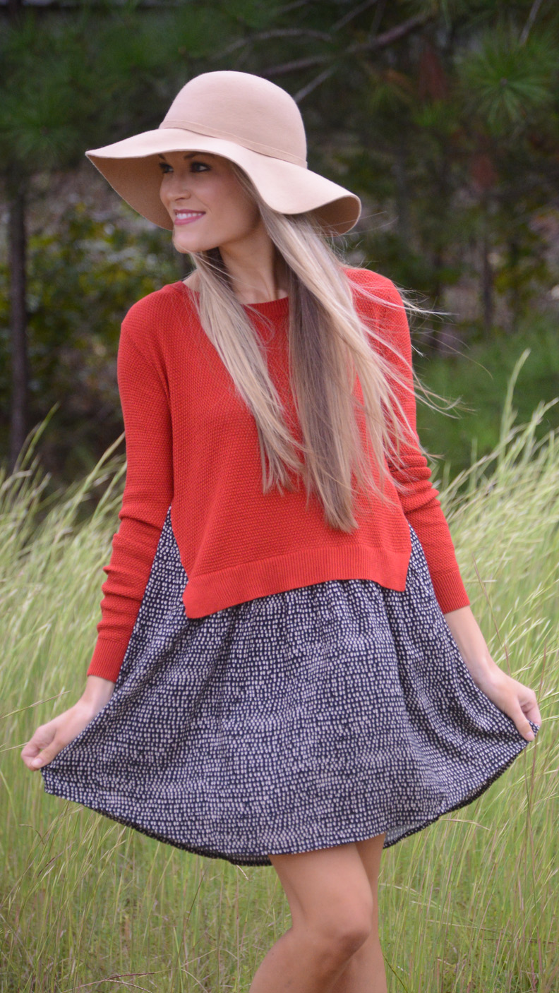 Layered Look Sweater Dress