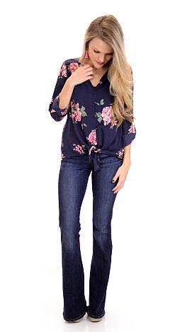 Botanical Garden Blouse - Tops - The Blue Door Boutique