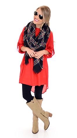 Oh My Gauze Tunic, Red