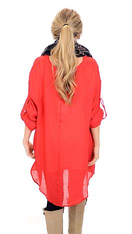 Oh My Gauze Tunic, Red